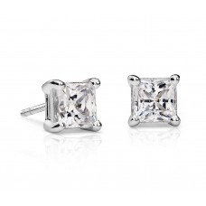 1 1/2 Carat Princess-Cut Diamond Earrings
