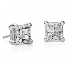 3 Carat Princess-Cut Diamond Earrings