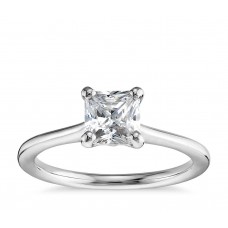 1 Carat Preset Princess-Cut Petite Solitaire Engagement Ring