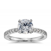 1 Carat Preset Petite Pavé Diamond Engagement Ring