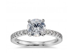 1 Carat Preset Petite Pave Diamond Engagement Ring