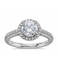 1 Carat Preset Classic Halo Diamond Engagement Ring
