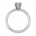 3/4 Carat Preset Petite Pavé Diamond Engagement Ring